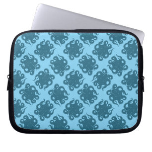 Octopus On Blue Pattern Laptop Sleeve