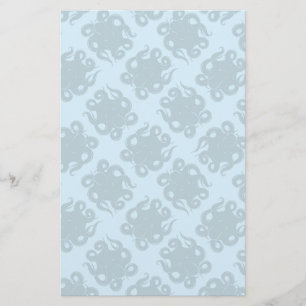 Octopus On Blue Pattern Stationery
