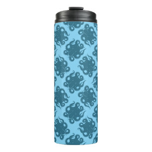 Octopus On Blue Pattern Thermal Tumbler