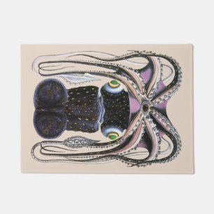 Octopus or Giant Squid, Vintage Marine Life Animal Doormat
