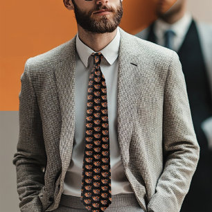 Octopus Orange Mandala Blue Tie
