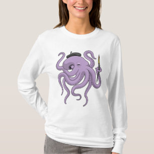 Octopus Painter Paint brush T-Shirt