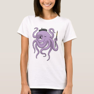 Octopus Painter Paint brush T-Shirt