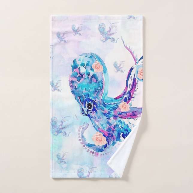 octopus pastel in dream hand towel (Hand Towel)