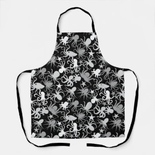 Octopus Pattern.b Black BG Apron