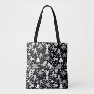 Octopus Pattern.b Black BG Tote Bag