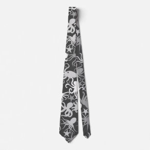 Octopus Pattern.b D Grey BG Tie