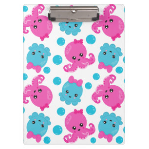 Octopus Pattern, Cute Octopus, Sea Animals Clipboard