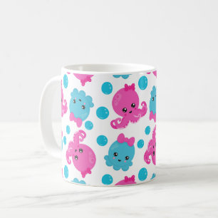 Octopus Pattern, Cute Octopus, Sea Animals Coffee Mug