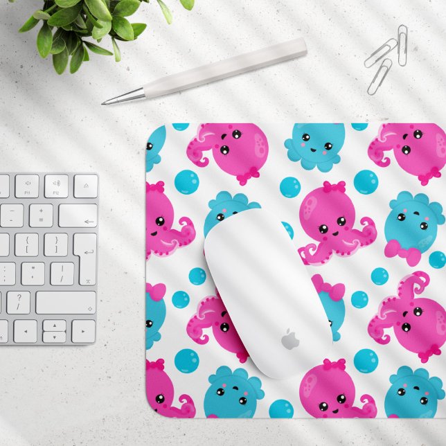 Octopus Pattern, Cute Octopus, Sea Animals Mouse Mat (Creator Uploaded)