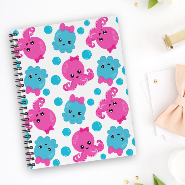 Octopus Pattern, Cute Octopus, Sea Animals Notebook (Creator Uploaded)
