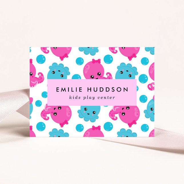 Octopus Pattern, Kids Play Centre, Activity Centre Business Card (Creator Uploaded)