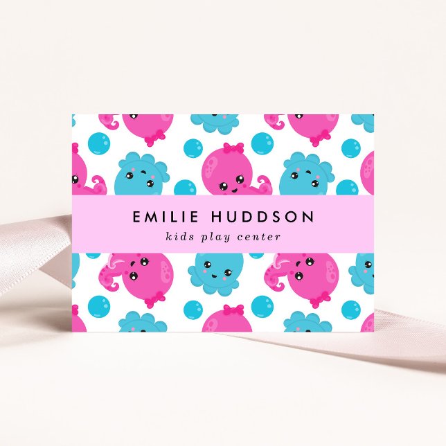 Octopus Pattern, Kids Play Centre, Activity Centre Business Card (Creator Uploaded)
