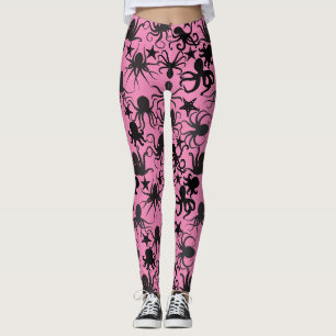 Octopus Pattern.w Pink BG Leggings