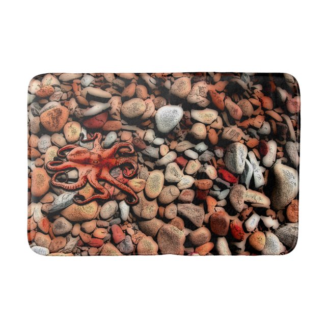 Octopus pebbles bath mat (Front)