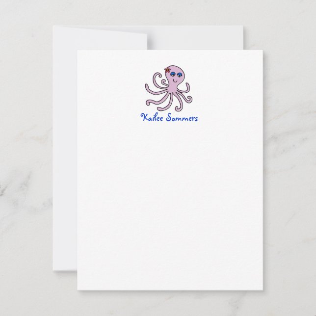 Octopus Personal Stationery, 4.25x5.5 Card (Front)