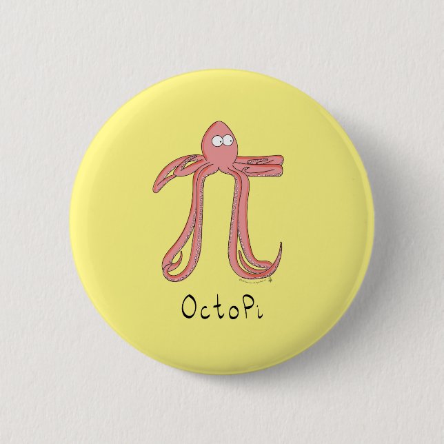 Octopus Pi Symbol Math Teacher Funny 6 Cm Round Badge (Front)