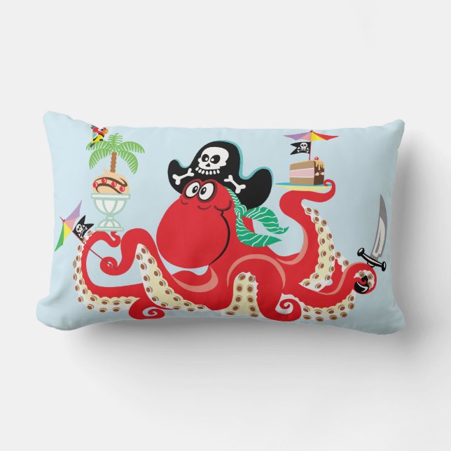 octopus pirate lumbar cushion (Front)