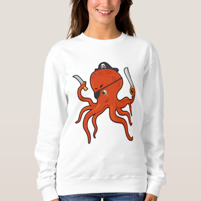 Octopus Pirate Pirate hat Sweatshirt (Front)