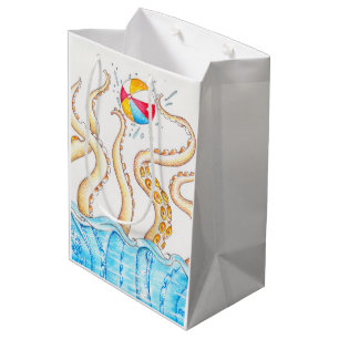 Octopus Playing Beach Ball Medium Gift Bag