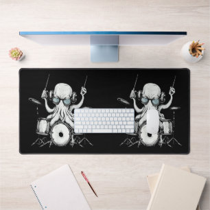 Octopus Playing Drums Drum Player Drummer Band Desk Mat