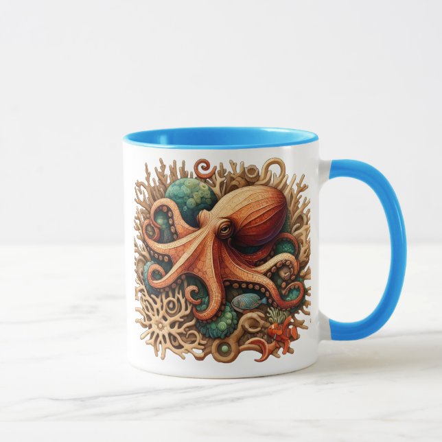 Octopus playing drums in the Ocean Mug (Right)