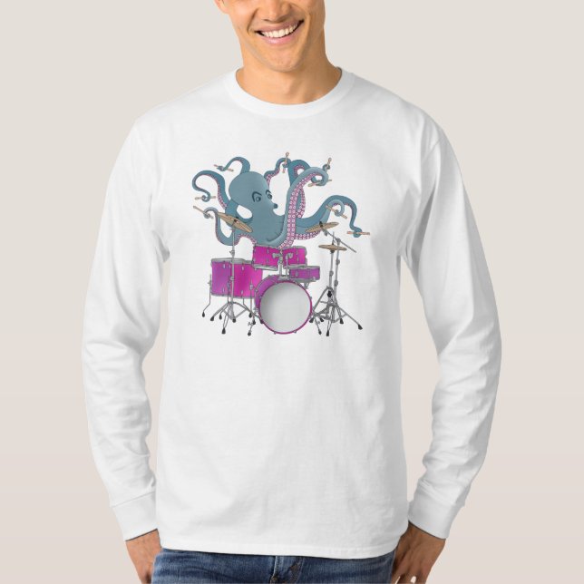 Octopus Playing Drums - Shirt (Front)