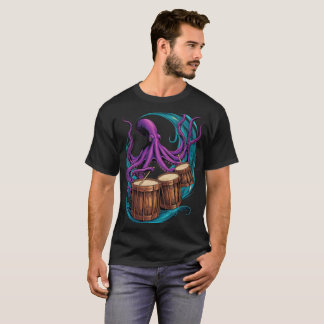 octopus playing drums t shirt