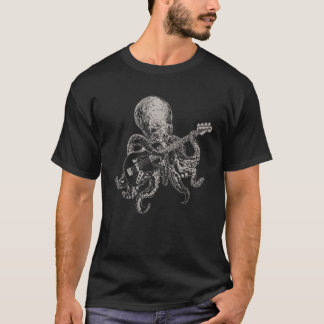 Octopus Playing Guitar Guitarist Musician Bassist T-Shirt