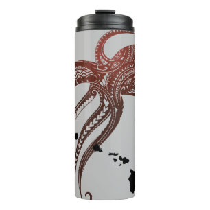 OCTOPUS POLYNESIAN TRIBAL HAWAII ISLANDS THERMAL TUMBLER