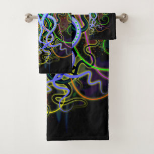 Octopus Psychedelic Luminescence Bath Towel Set