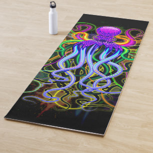 Octopus Psychedelic Luminescence Yoga Mat