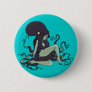 Octopus Queen 6 Cm Round Badge