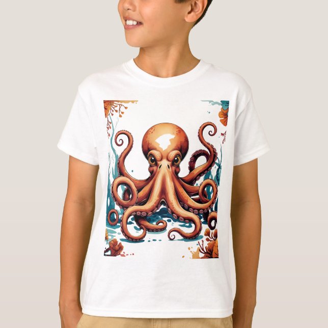 Octopus – Quirky Strong Sea Creature T-Shirt (Front)