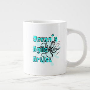 OCTOPUS QUOTE , OCEAN AGILE ARTIST LARGE COFFEE MUG