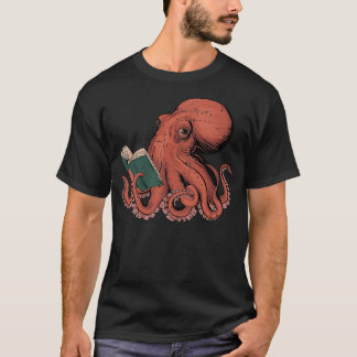 Octopus Reading Book Lover Bookworm Nerd Reader Bi T-Shirt