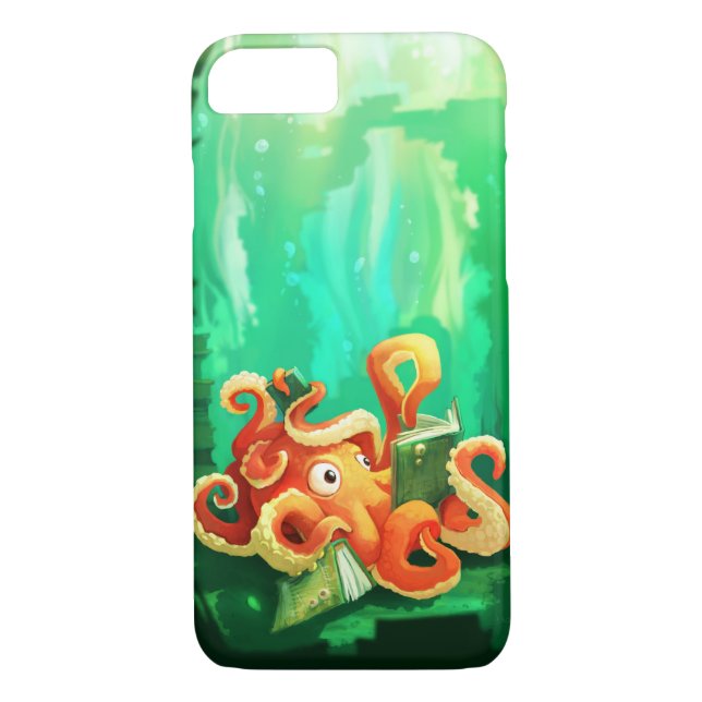 Octopus Reading iPhone 7 case (Back)