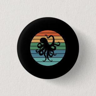 Octopus Retro 3 Cm Round Badge