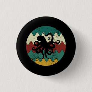 Octopus Retro 3 Cm Round Badge