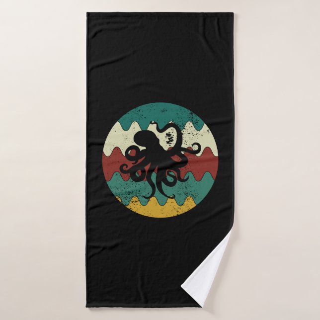 Octopus Retro  Bath Towel (Bath Towel)