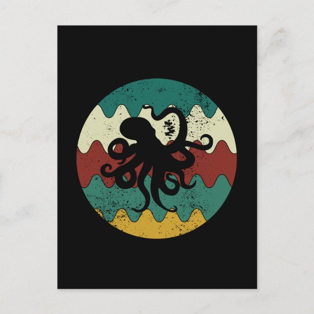 Octopus Retro  Postcard (Front)
