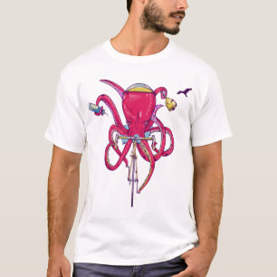 Octopus Riding a bike T-Shirt