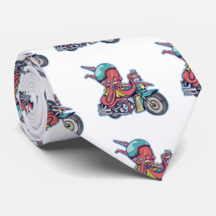 Octopus Riding a Motorcycle Tie