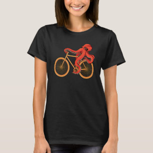 Octopus Riding Bicycle Bicyclist Cyclist Rider Sea T-Shirt