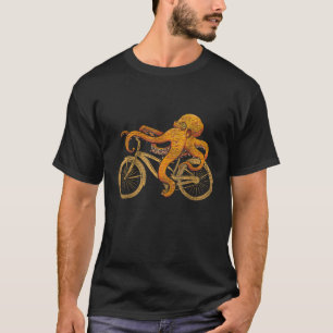 Octopus Riding Bicycle Octopus T-Shirt
