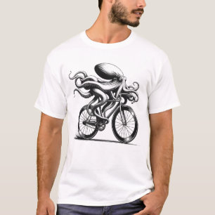 Octopus Riding Bike Biker Bicycle Lover Biking T-Shirt