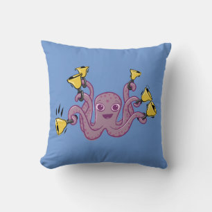 Octopus Ringing Handbells Cartoon Cushion