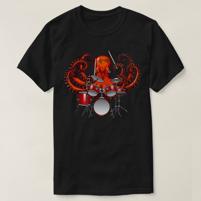 Octopus Rockstar As A T-Shirt (Design Front)