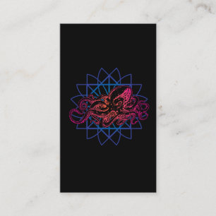 Octopus Sacred Geometry Raver Abstract Sea Animal Business Card