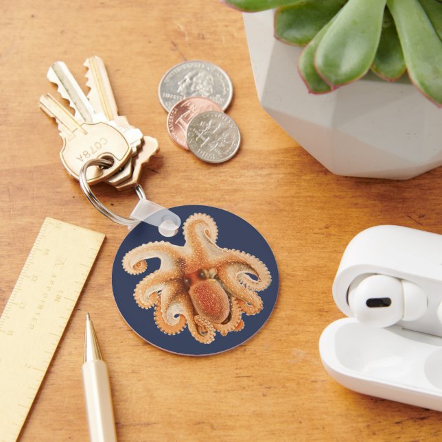 Octopus Salutii, Vintage Marine Aquatic Animals Key Ring (Desk)